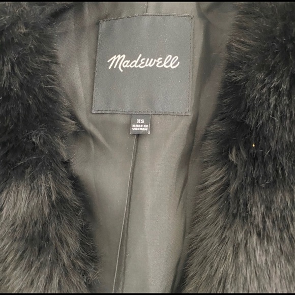 Madewell Black Faux Fur Vest Size XS - Picture 5 of 10